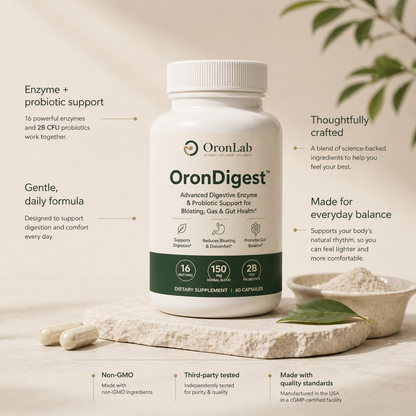 OronDigest™ – Advanced Digestive Enzyme & Probiotic Support for Bloating, Gas & Gut Health.